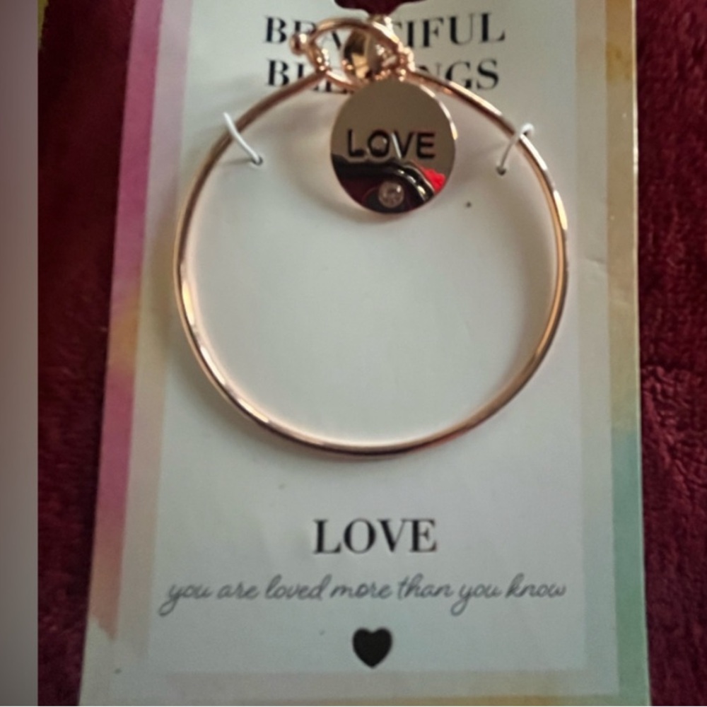 Gold Tone Love Charm Bracelet NWT